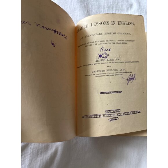 Graded Lessons In English Book By Reed & Kellogg Published 1901 Hardcover - Picture 3 of 14